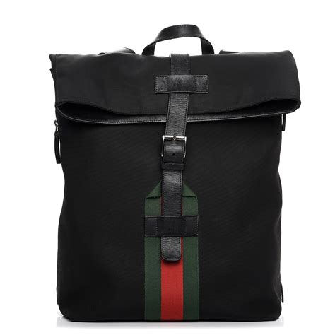 gucci techno canva backpack|Gucci Techno Backpack Web Drawstring Black .